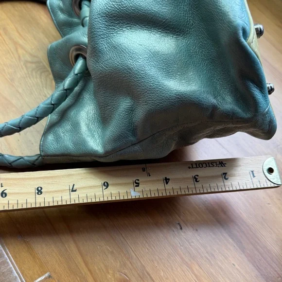 Susan Farber Collections turquoise bag with signature leather vintage